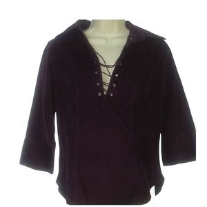 Corduroy top with laces size XS